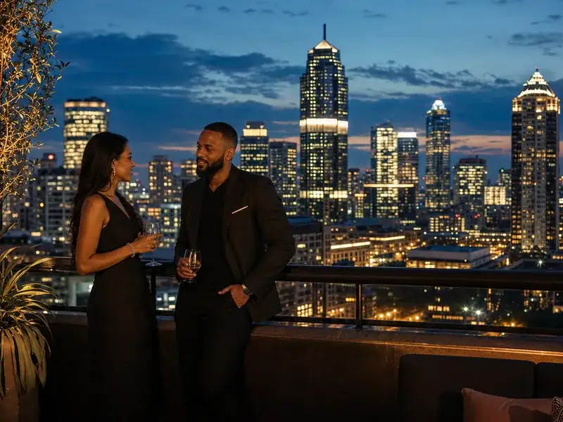 Johannesburg city skyline at blue hour