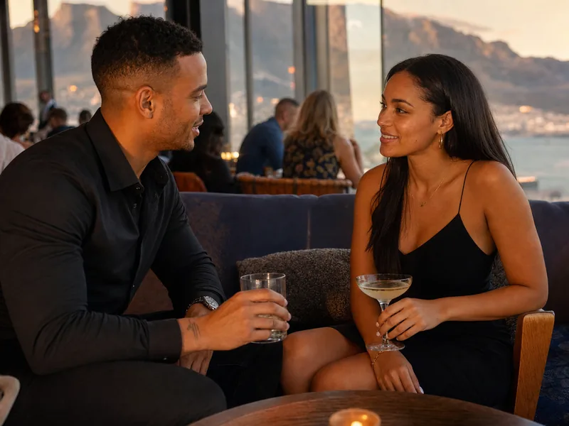 Two fictional adults having an honest conversation in a Cape Town lounge
