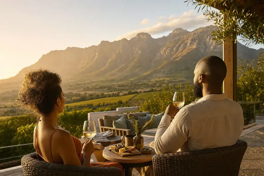 Cape Winelands weekend getaway at golden hour